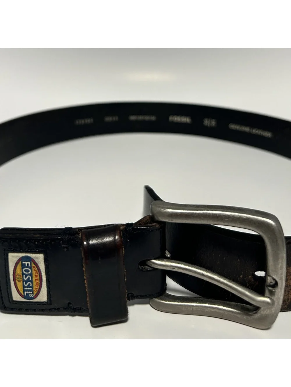 Authentic Vintage Fossil Genuine Leather Dark Brown Belt Size 34/85